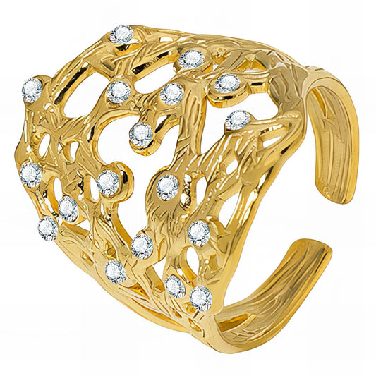 18K gold plated Stainless steel finger ring, Intensity - The Best Accessory