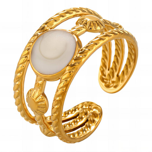 18K gold plated Stainless steel finger ring, Intensity - The Best Accessory