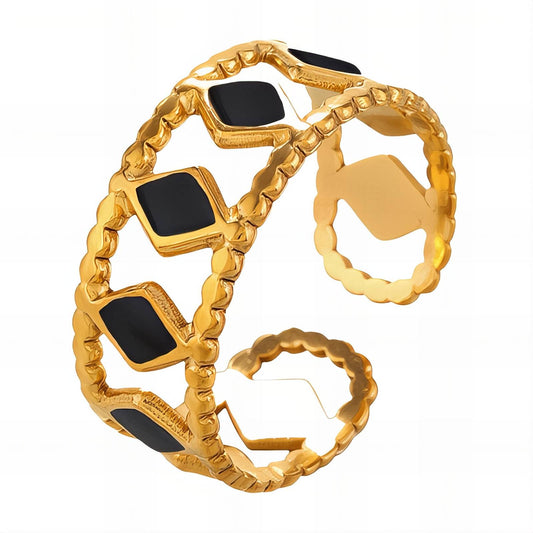 18K gold plated Stainless steel finger ring, Intensity - The Best Accessory