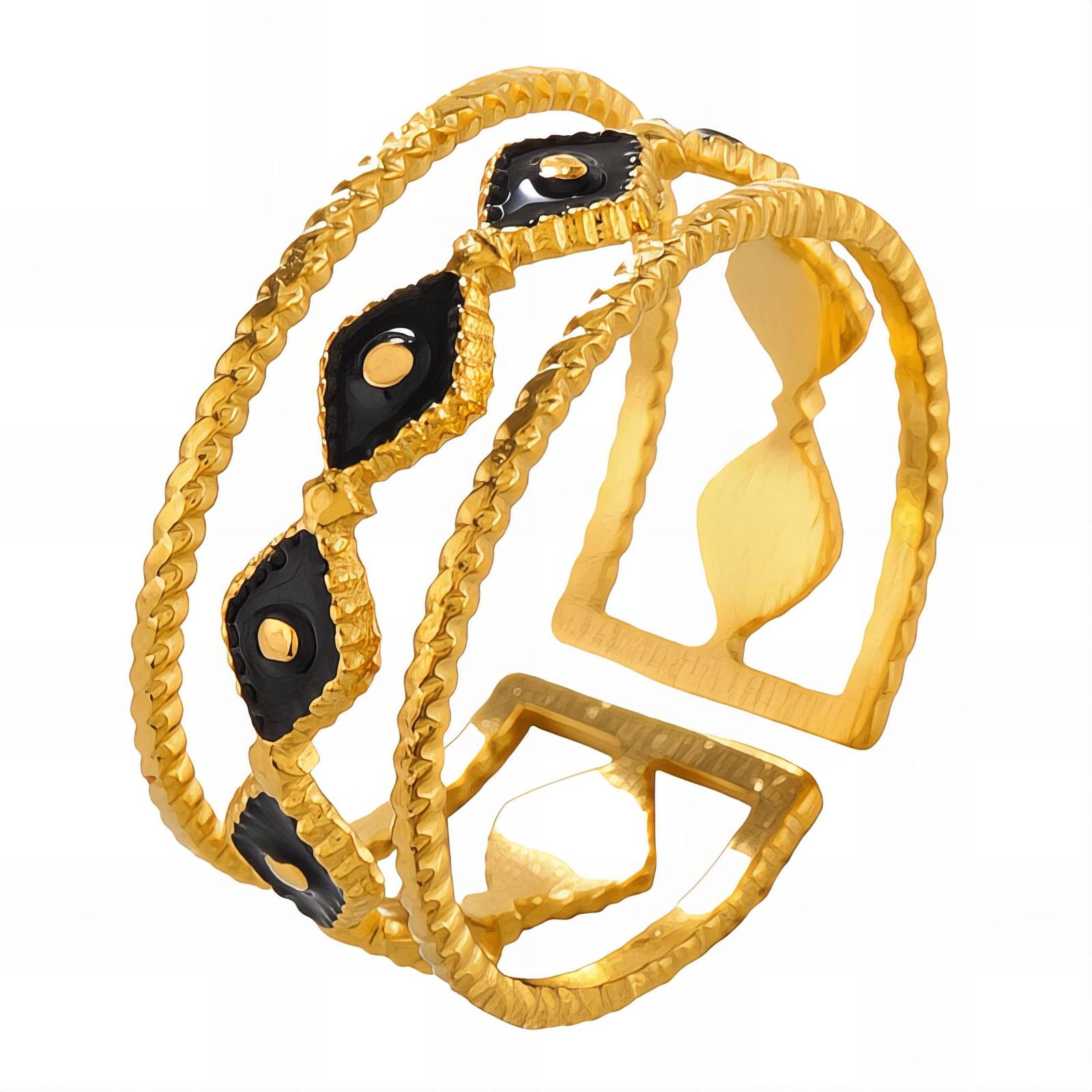 18K gold plated Stainless steel finger ring, Intensity - The Best Accessory