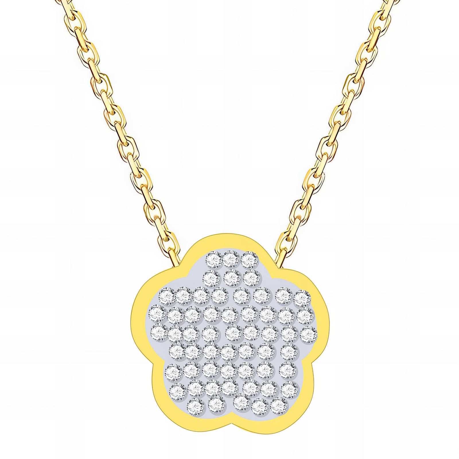 18K gold plated Stainless steel  Flower necklace, Intensity - The Best Accessory
