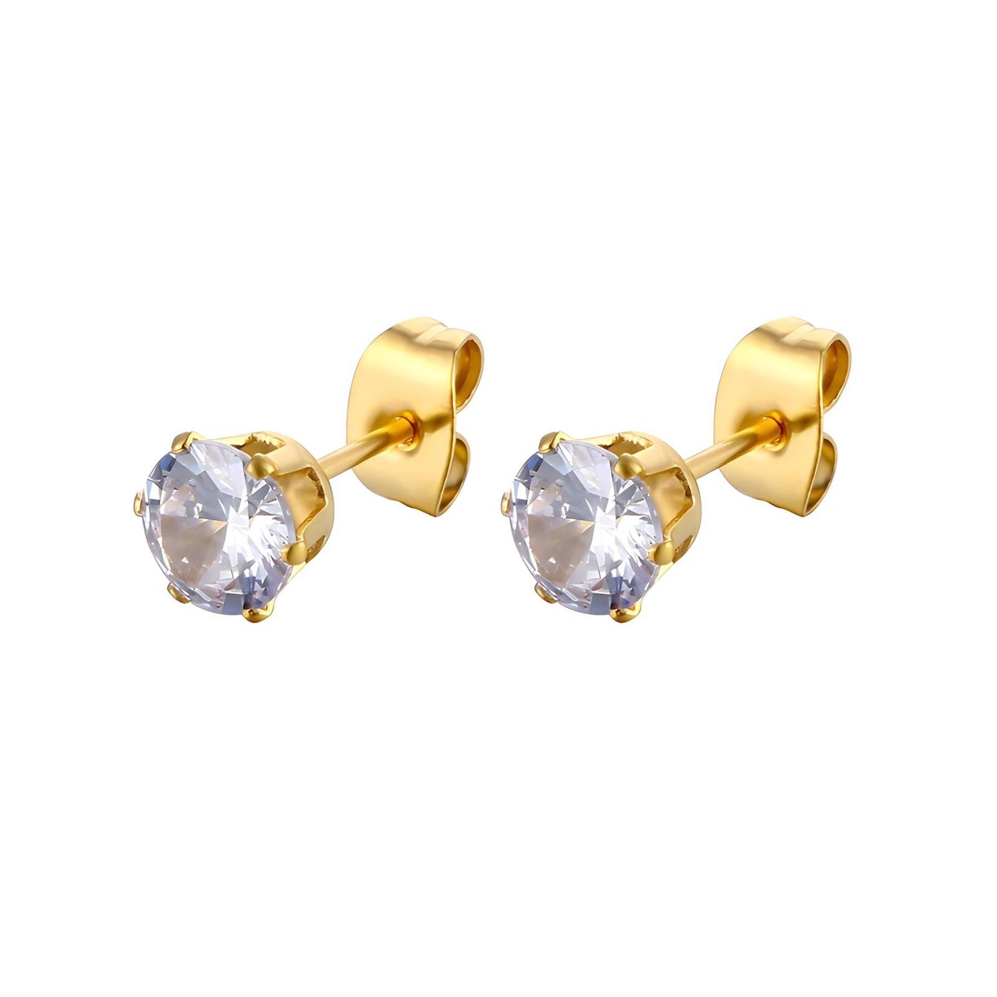 18K Gold Plated Stainless Steel Stud Earrings, Intensity