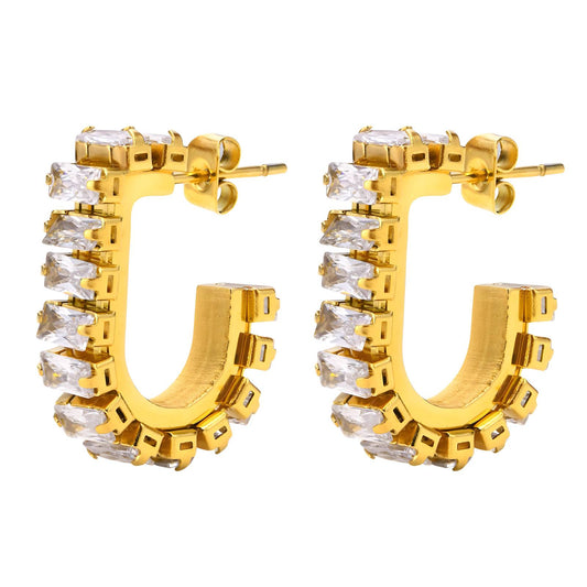 18K Gold Plated Stainless Steel Hoop Earrings, Intensity - The Best Accessory