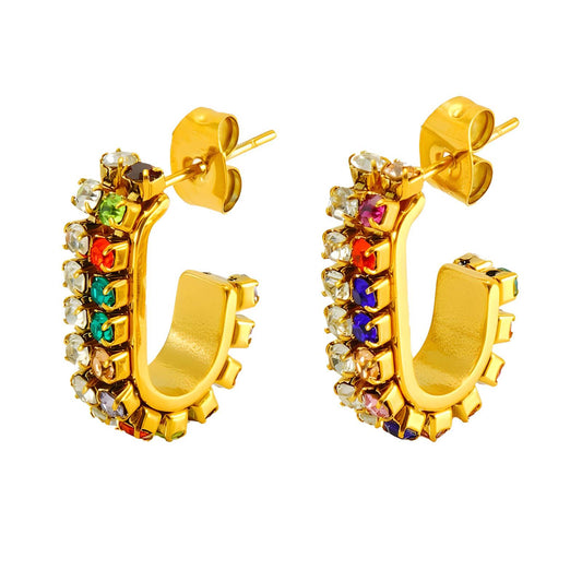 18K Gold Plated Stainless Steel Hoop Earrings, Intensity - The Best Accessory