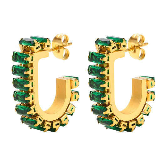 18K Gold Plated Stainless Steel Hoop Earrings, Intensity - The Best Accessory