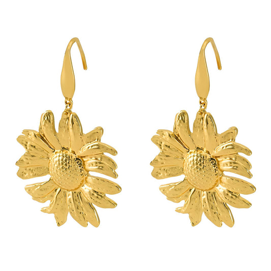 18K gold plated Stainless steel  Flowers earrings, Intensity - The Best Accessory