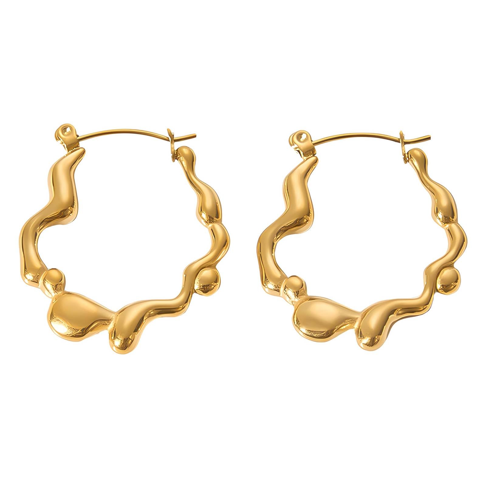 18K Gold Plated Stainless Steel Hoop Earrings, Intensity - The Best Accessory