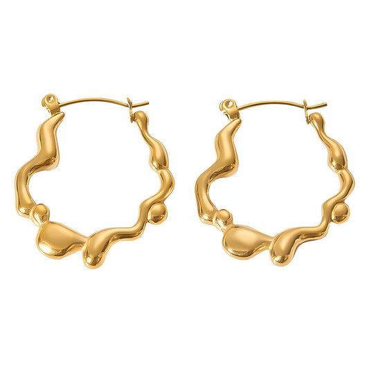 18K Gold Plated Stainless Steel Hoop Earrings, Intensity - The Best Accessory