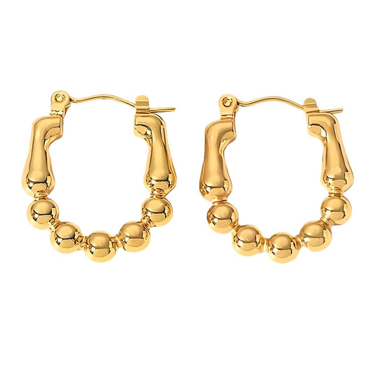 18K Gold Plated Stainless Steel Hoop Earrings, Intensity - The Best Accessory