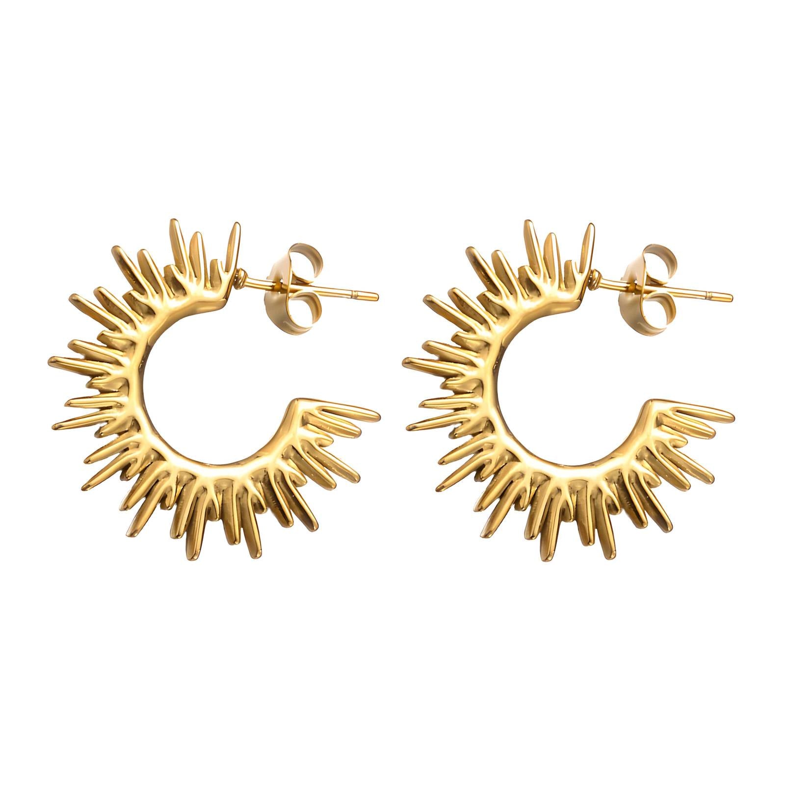 18K Gold Plated Stainless Steel Hoop Earrings, Intensity - The Best Accessory