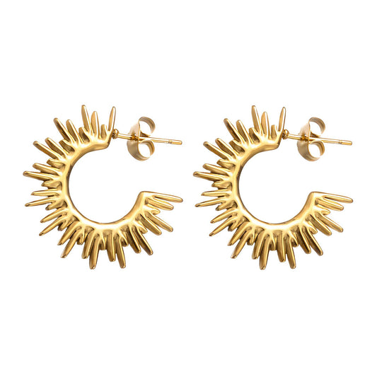 18K Gold Plated Stainless Steel Hoop Earrings, Intensity - The Best Accessory