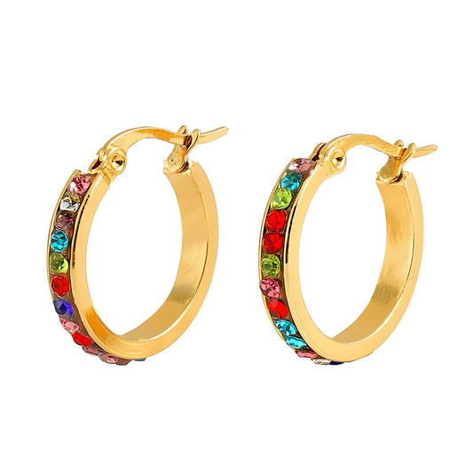 18K Gold Plated Stainless Steel Hoop Earrings, Intensity - The Best Accessory