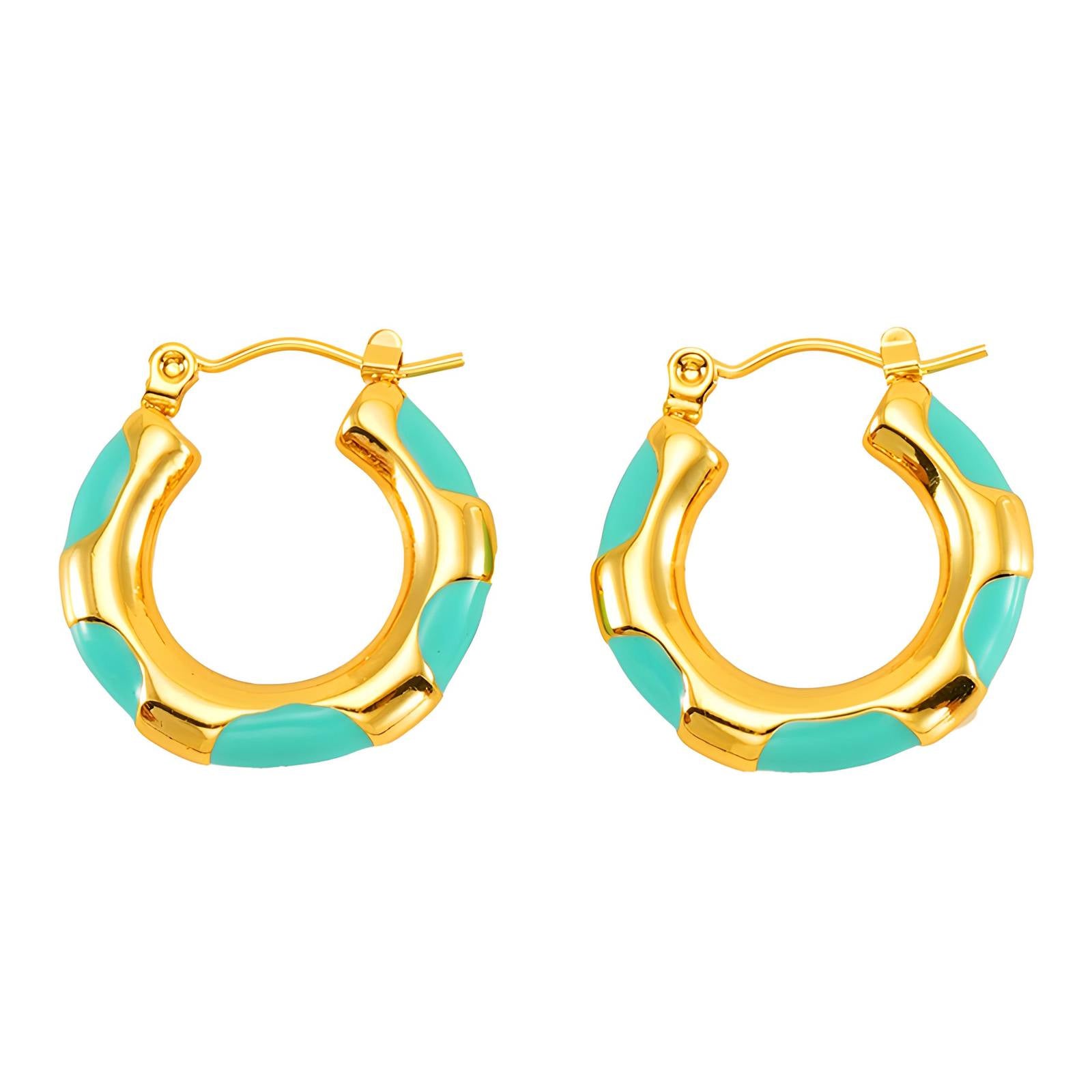 18K Gold Plated Stainless Steel Hoop Earrings, Intensity - The Best Accessory