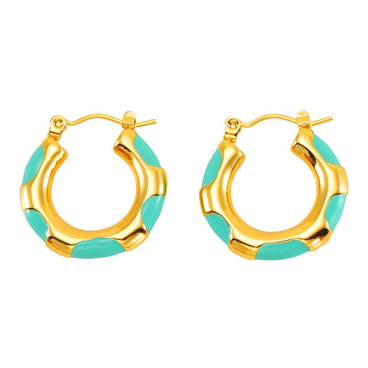 18K Gold Plated Stainless Steel Hoop Earrings, Intensity - The Best Accessory
