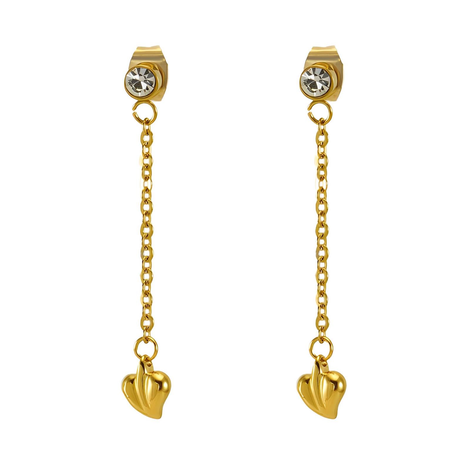 18K gold plated Stainless steel  Hearts earrings, Intensity - The Best Accessory