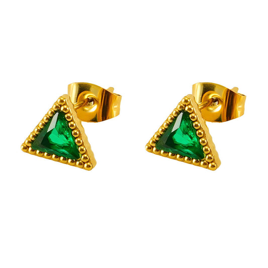 18K Gold Plated Stainless Steel Stud Earrings, Intensity - The Best Accessory
