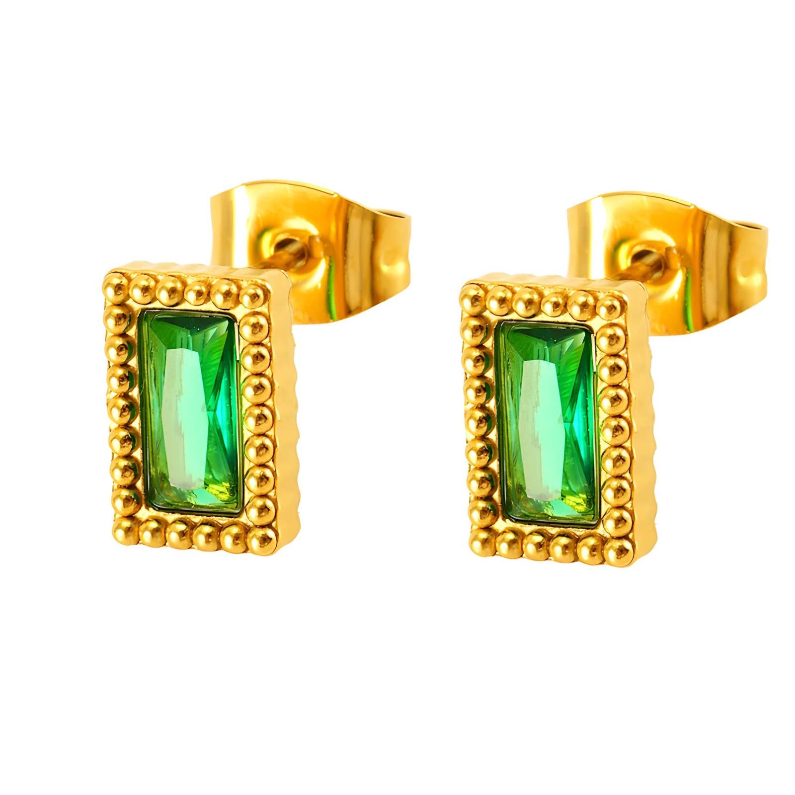 18K Gold Plated Stainless Steel Stud Earrings, Intensity - The Best Accessory