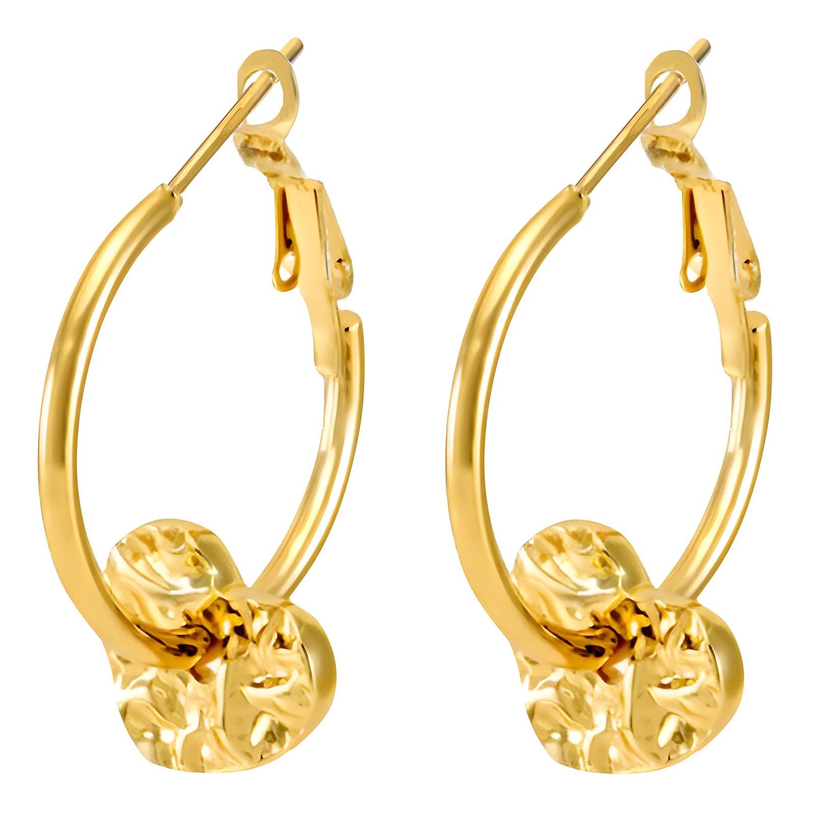 18K gold plated Stainless steel  Hearts earrings, Intensity - The Best Accessory