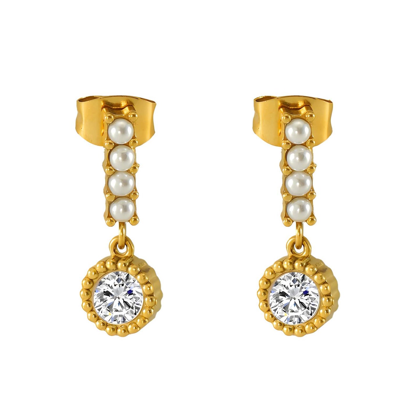18K Gold Plated Stainless Steel Drop Earrings, Intensity - The Best Accessory