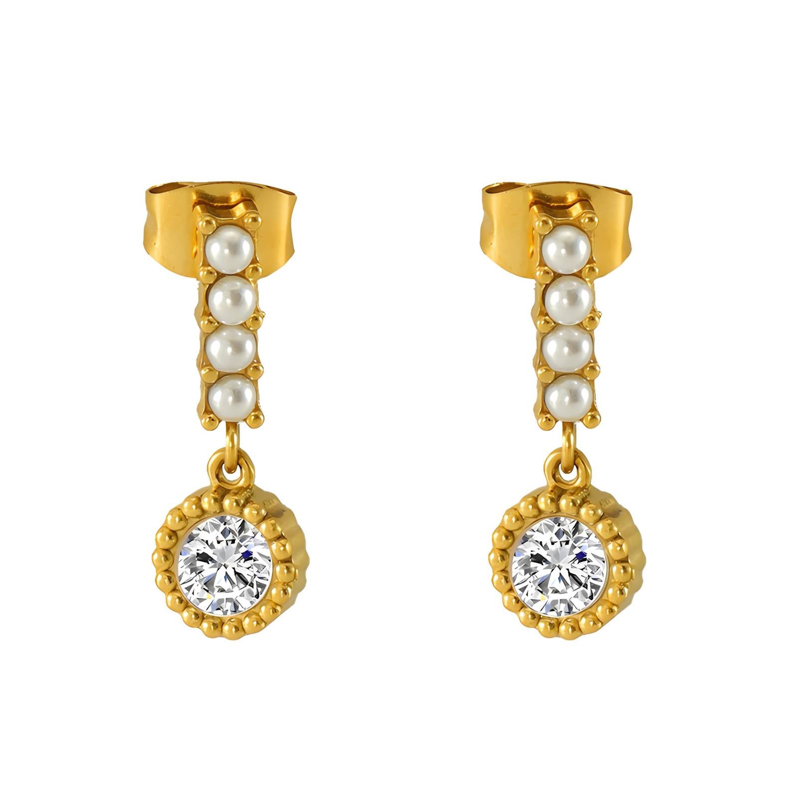 18K Gold Plated Stainless Steel Drop Earrings, Intensity - The Best Accessory