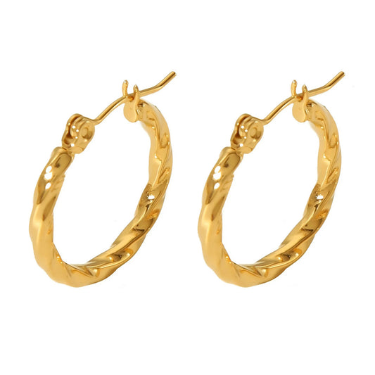 18K Gold Plated Stainless Steel Hoop Earrings, Intensity - The Best Accessory
