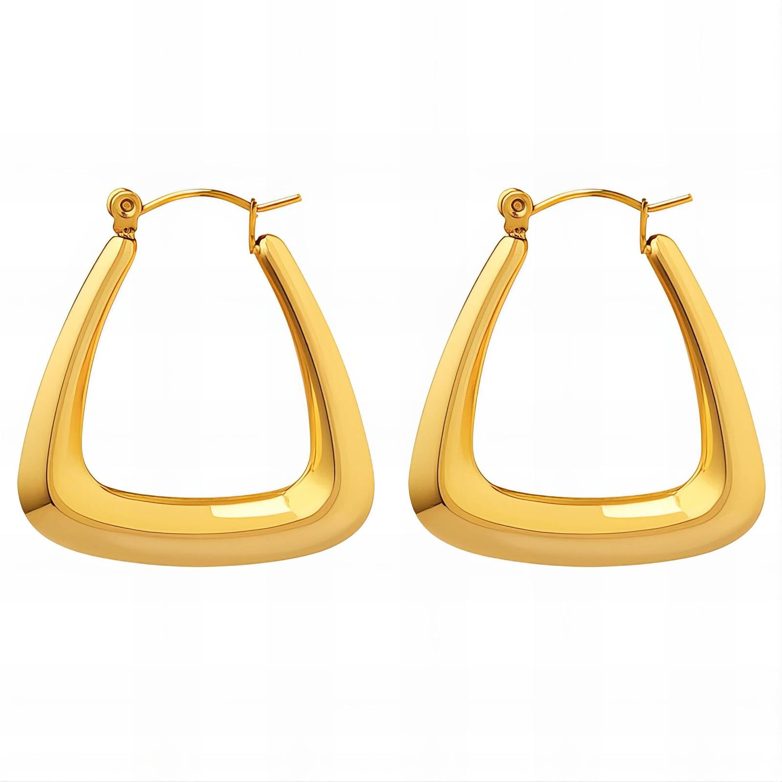 18K Gold Plated Stainless Steel Hoop Earrings, Intensity - The Best Accessory