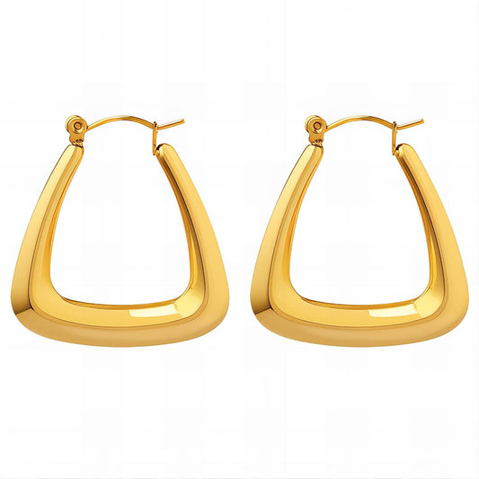 18K Gold Plated Stainless Steel Hoop Earrings, Intensity - The Best Accessory