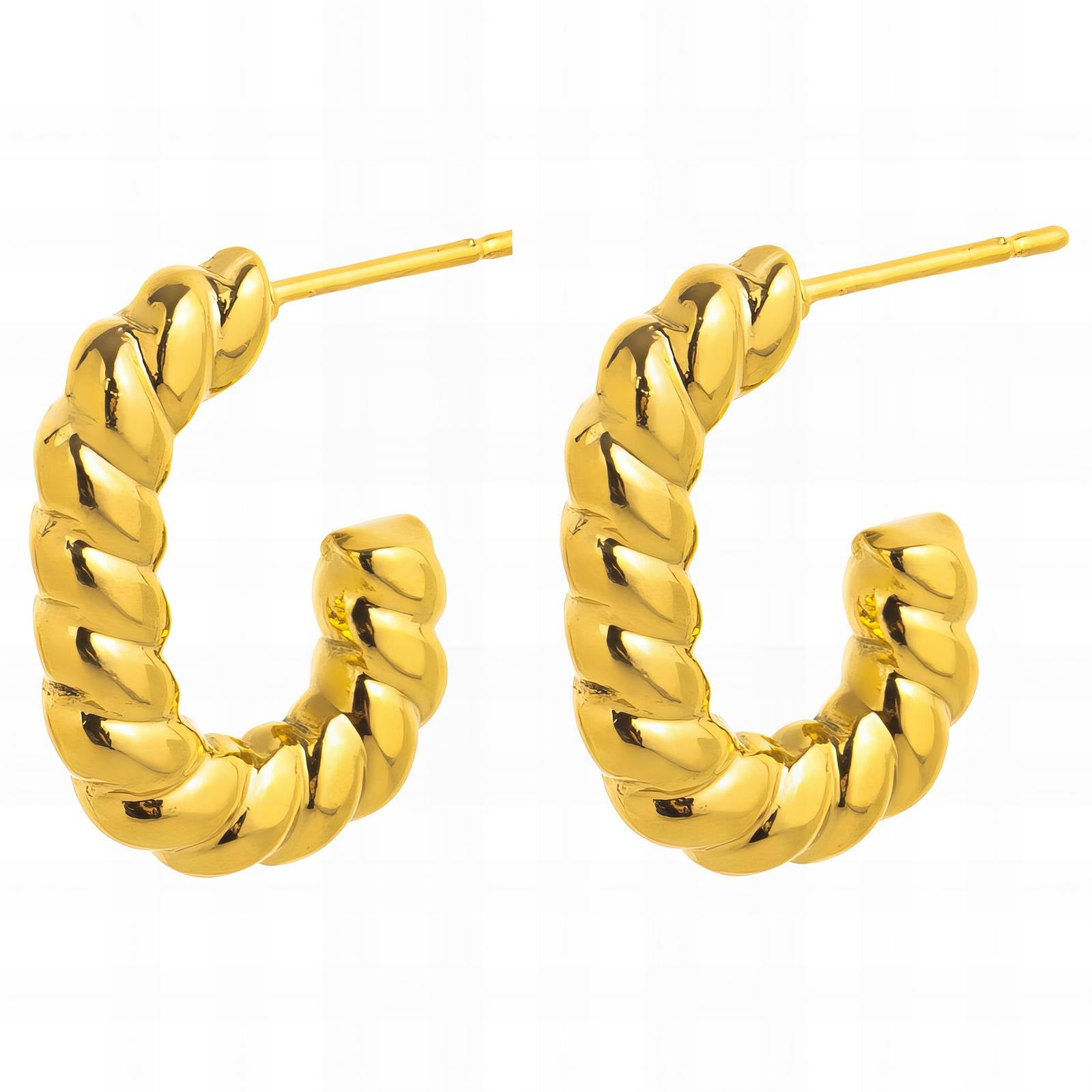 18K Gold Plated Stainless Steel Hoop Earrings, Intensity - The Best Accessory