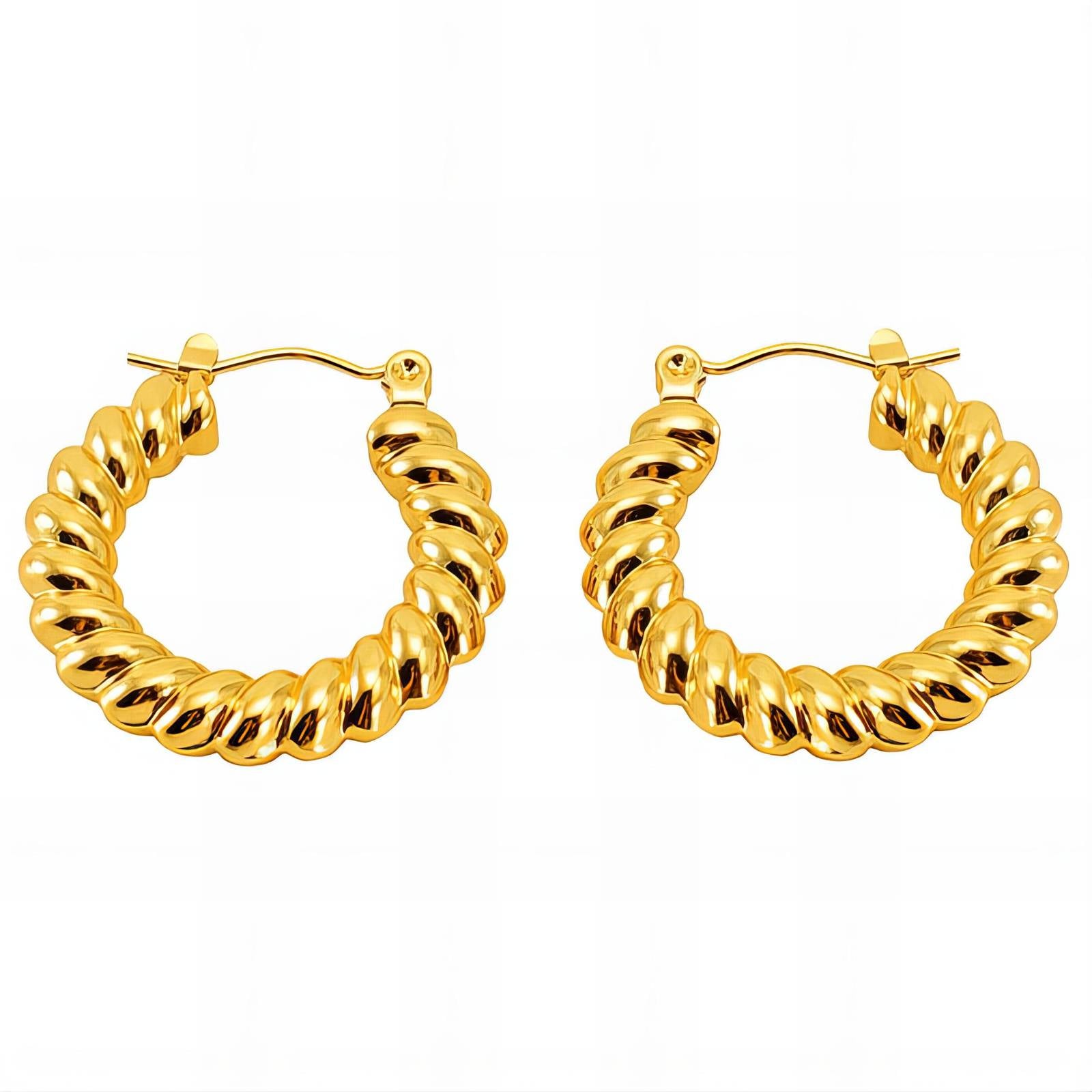 18K Gold Plated Stainless Steel Hoop Earrings, Intensity - The Best Accessory