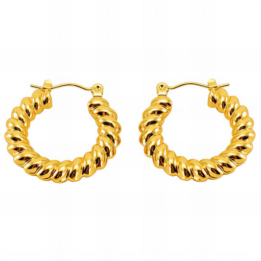 18K Gold Plated Stainless Steel Hoop Earrings, Intensity - The Best Accessory