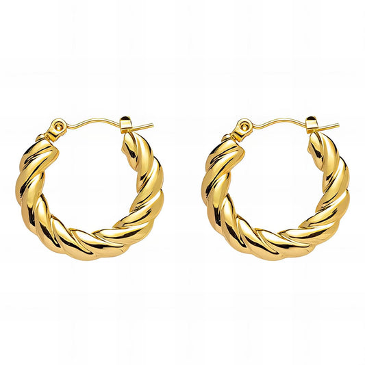 18K Gold Plated Stainless Steel Hoop Earrings, Intensity - The Best Accessory