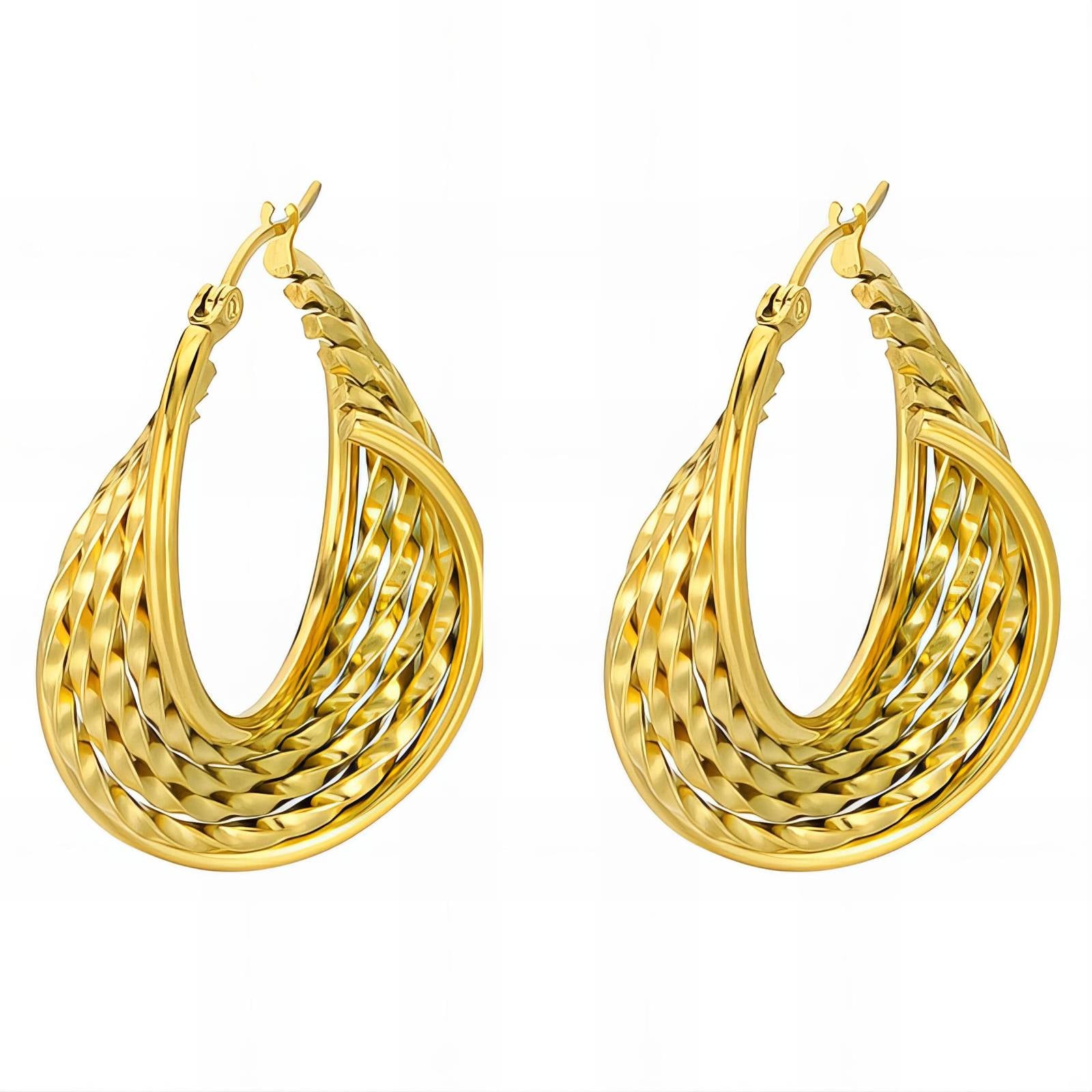 18K Gold Plated Stainless Steel Hoop Earrings, Intensity - The Best Accessory