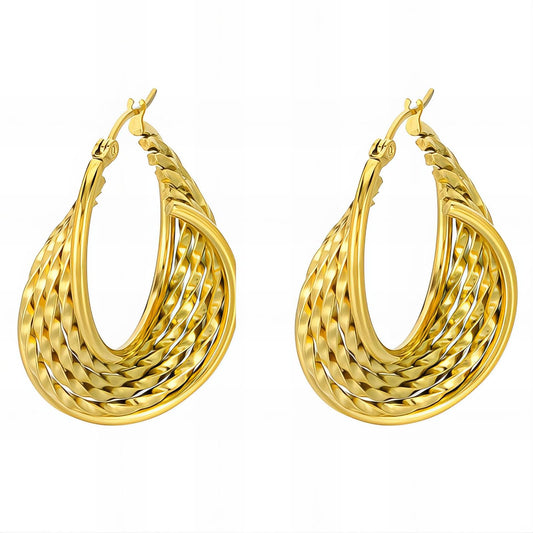 18K Gold Plated Stainless Steel Hoop Earrings, Intensity - The Best Accessory