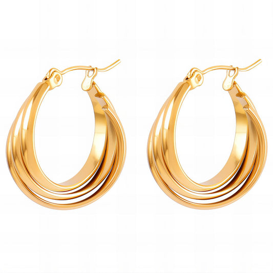 18K Gold Plated Stainless Steel Hoop Earrings, Intensity - The Best Accessory