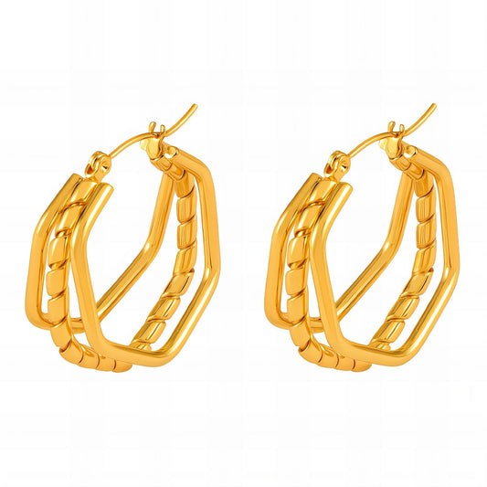 18K Gold Plated Stainless Steel Hoop Earrings, Intensity - The Best Accessory