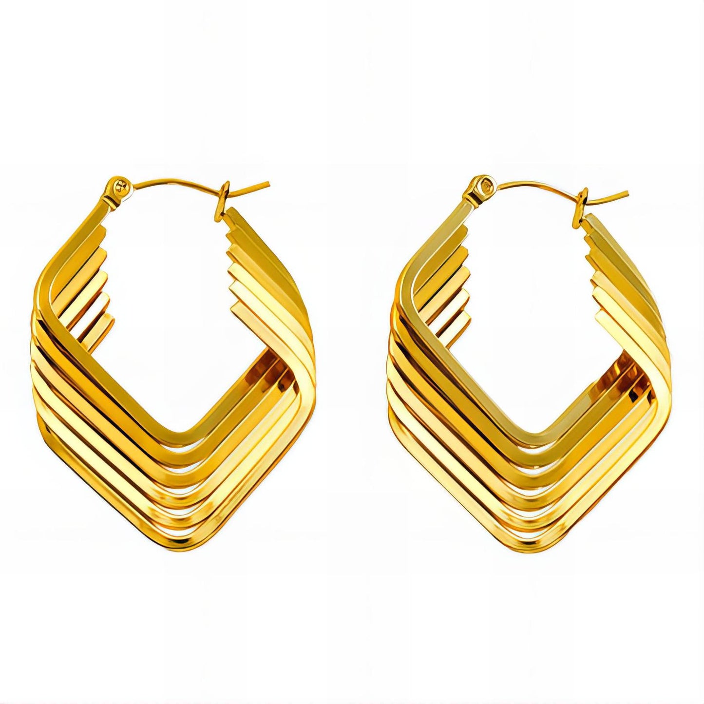 18K Gold Plated Stainless Steel Hoop Earrings, Intensity - The Best Accessory