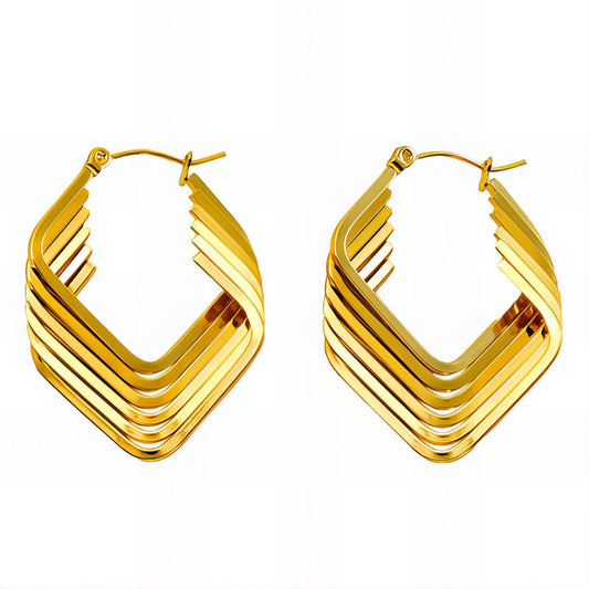 18K Gold Plated Stainless Steel Hoop Earrings, Intensity - The Best Accessory