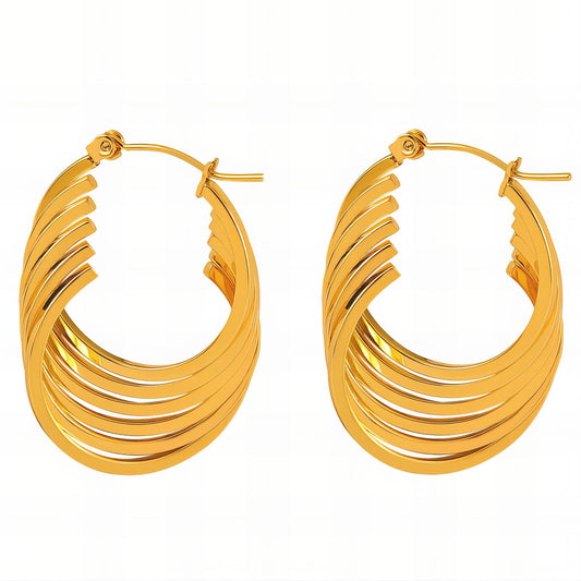 18K Gold Plated Stainless Steel Hoop Earrings, Intensity - The Best Accessory