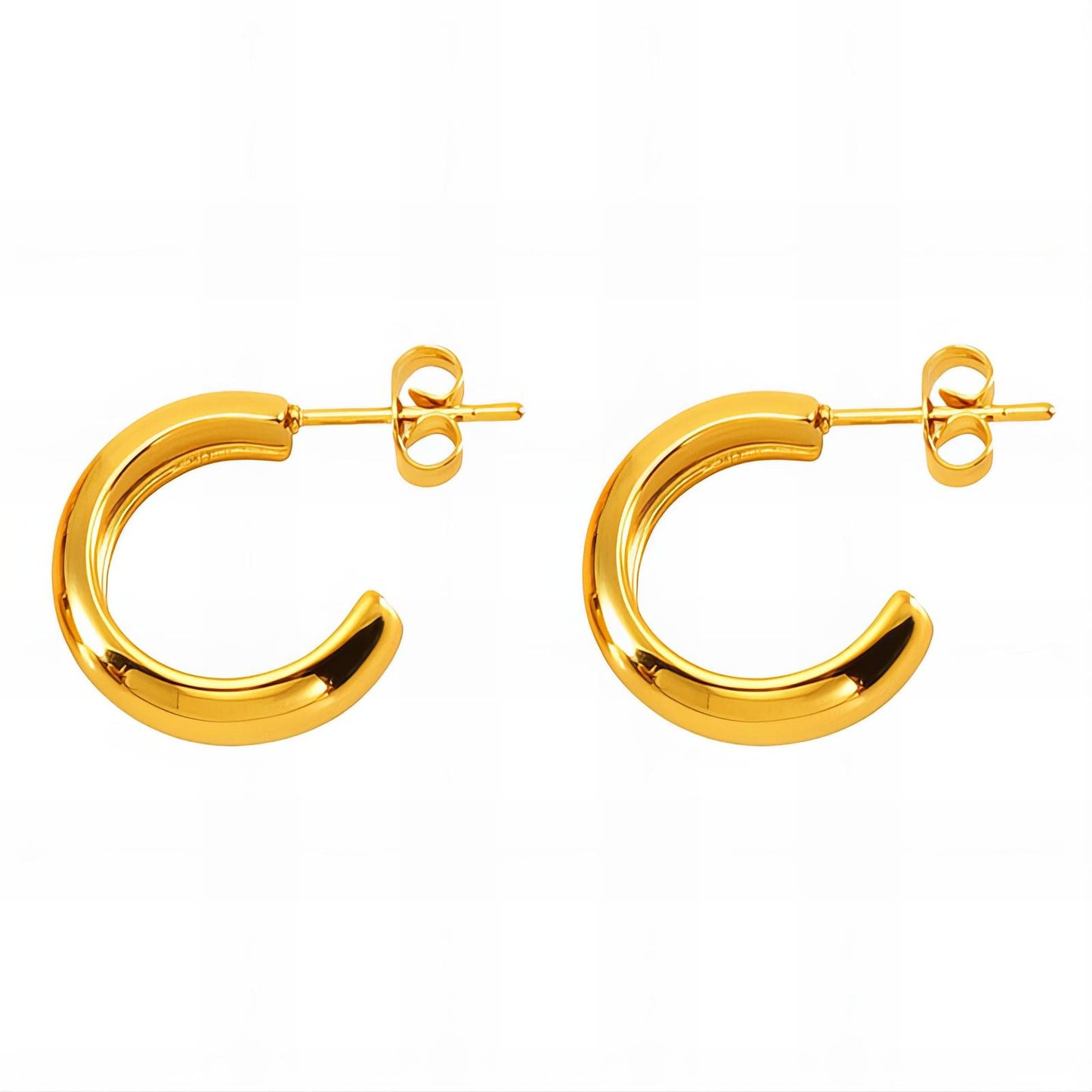 18K Gold Plated Stainless Steel Hoop Earrings, Intensity