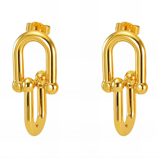18K Gold Plated Stainless Steel Drop Earrings, Intensity - The Best Accessory