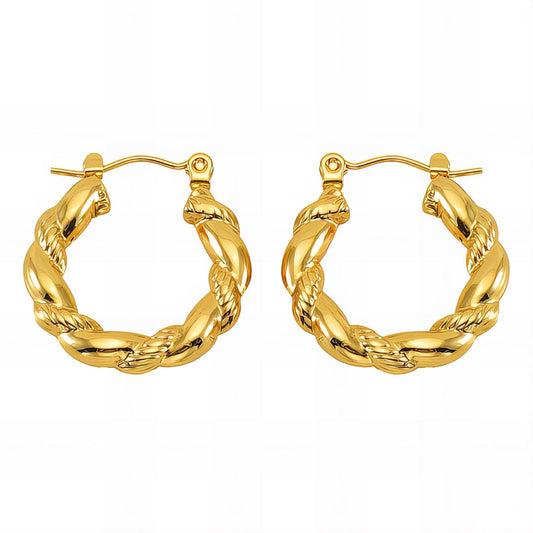 18K Gold Plated Stainless Steel Hoop Earrings, Intensity - The Best Accessory