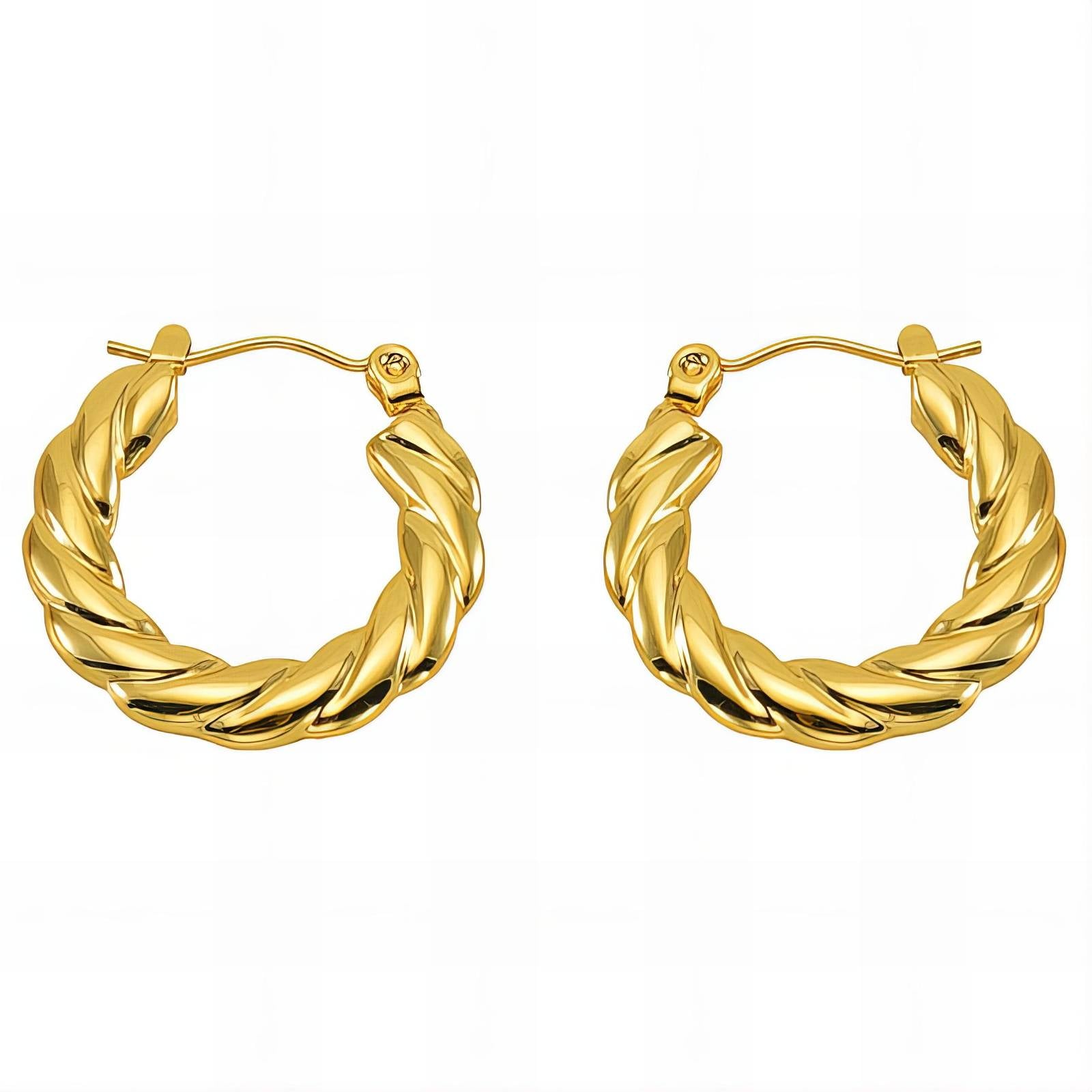 18K Gold Plated Stainless Steel Hoop Earrings, Intensity - The Best Accessory