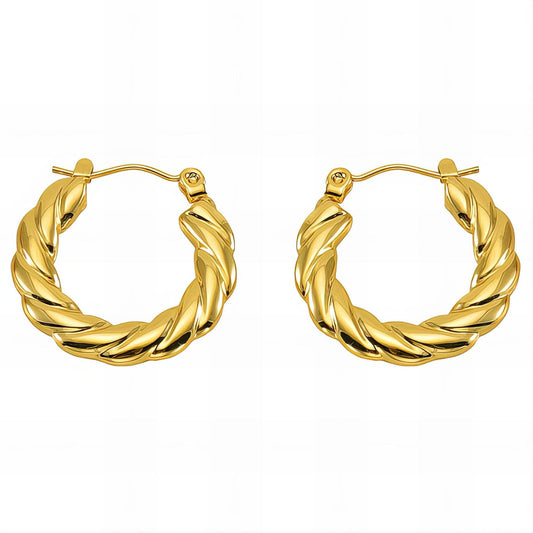 18K Gold Plated Stainless Steel Hoop Earrings, Intensity - The Best Accessory