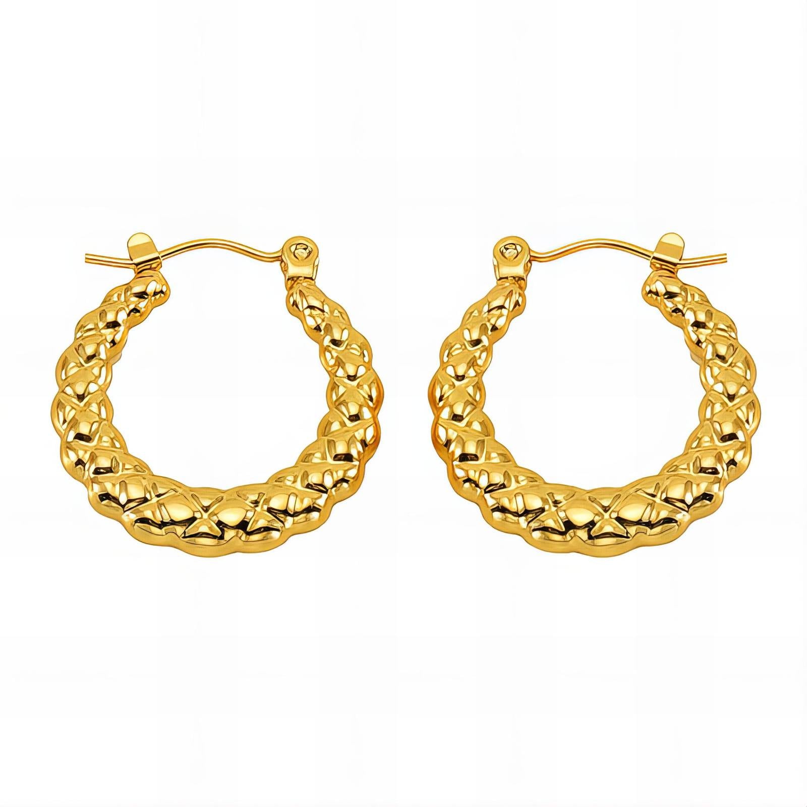 18K Gold Plated Stainless Steel Hoop Earrings, Intensity - The Best Accessory