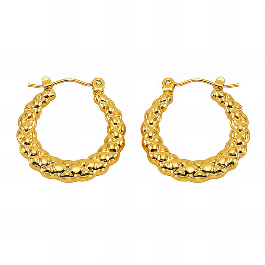 18K Gold Plated Stainless Steel Hoop Earrings, Intensity - The Best Accessory