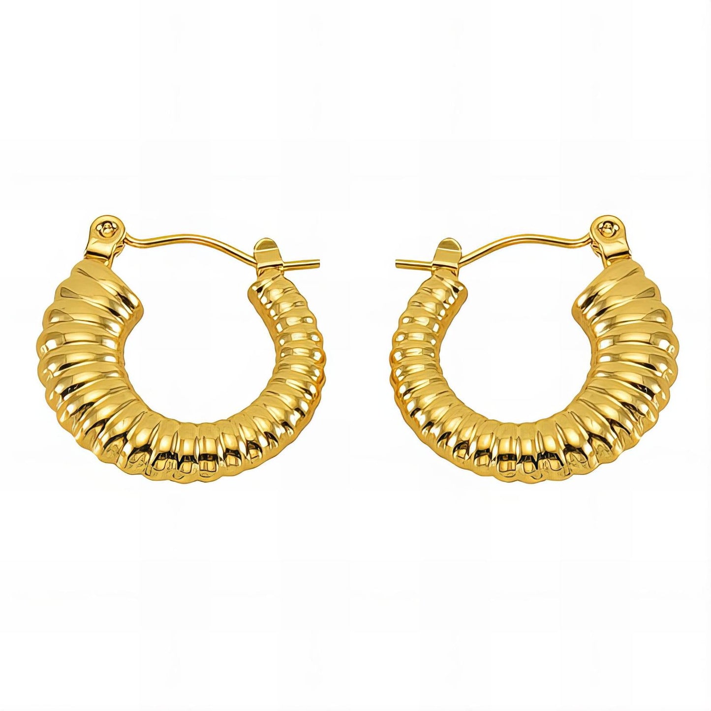 18K Gold Plated Stainless Steel Hoop Earrings, Intensity - The Best Accessory