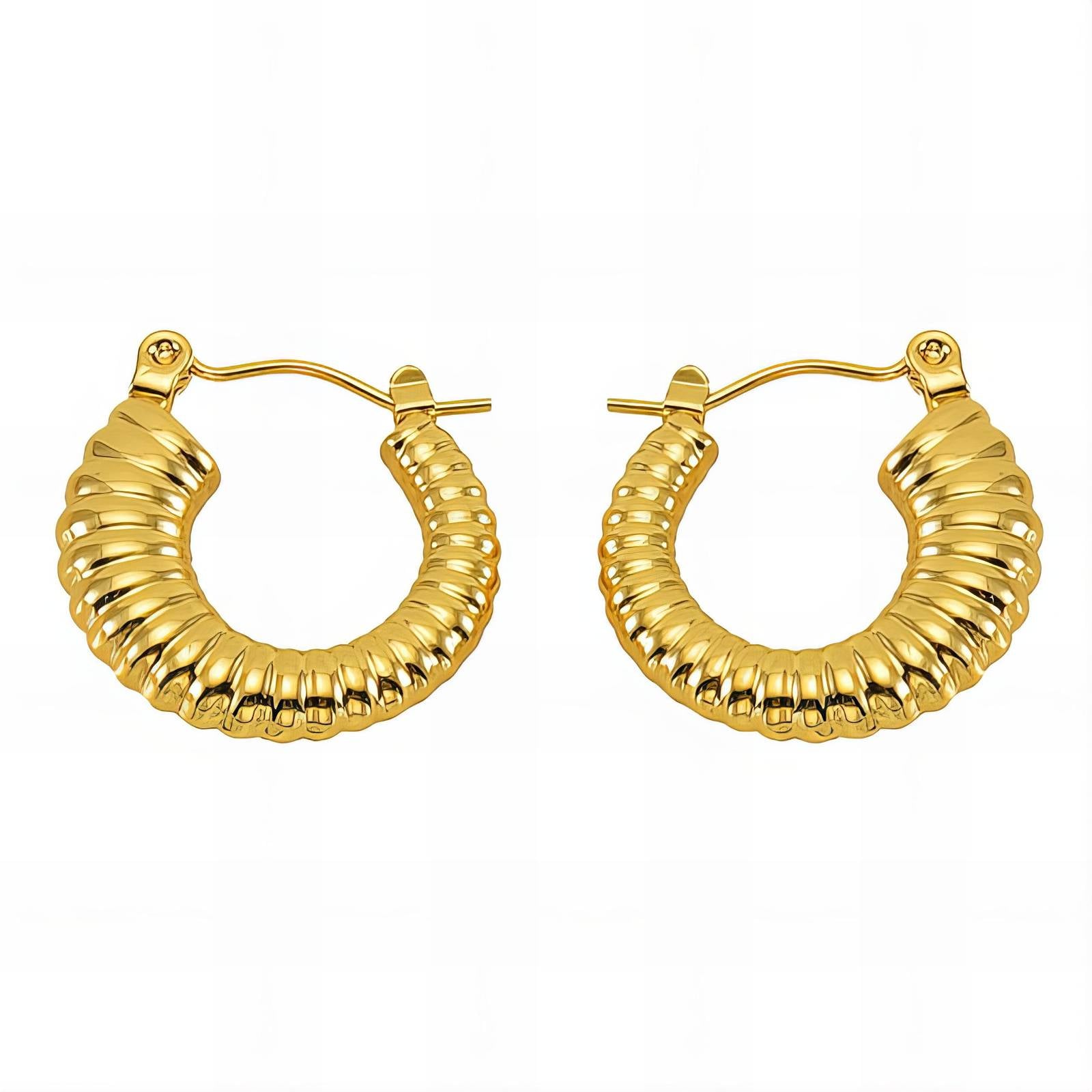 18K Gold Plated Stainless Steel Hoop Earrings, Intensity - The Best Accessory