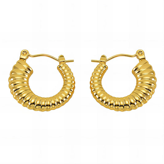 18K Gold Plated Stainless Steel Hoop Earrings, Intensity - The Best Accessory