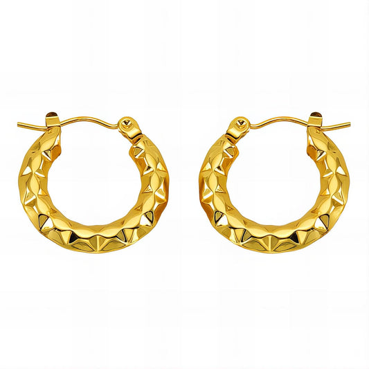 18K Gold Plated Stainless Steel Hoop Earrings, Intensity - The Best Accessory