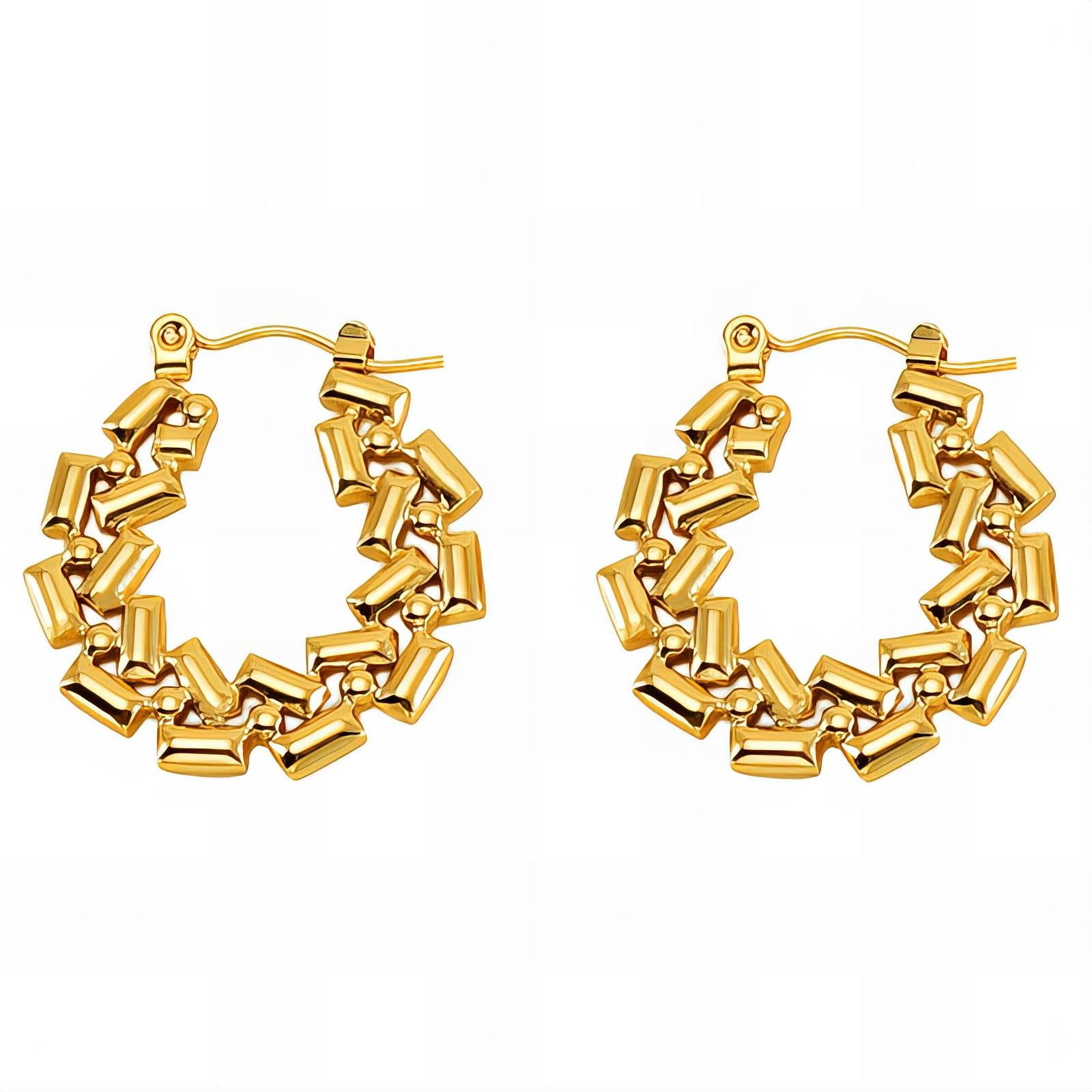 18K Gold Plated Stainless Steel Hoop Earrings, Intensity - The Best Accessory